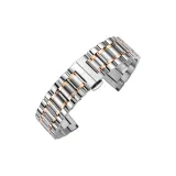 Плоский интерфейс, стальной браслет с тремя звеньями, розово-золотой