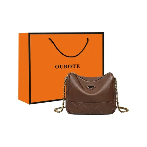 OUBOTE Сумка через плечо из коровьей кожи стандартная женская кофейного цвета