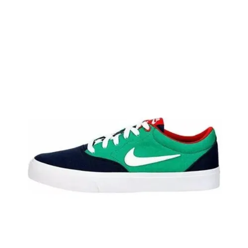 Nike SB Charge Slip Resistant Abrasion Resistant Низкие Кроссовки для скейтбординга Мужские Зеленые Синие