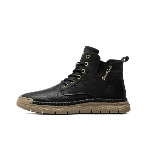 G.N.SHIJIA Black Gold Ox Collection Мужские ботинки Martin, черные
