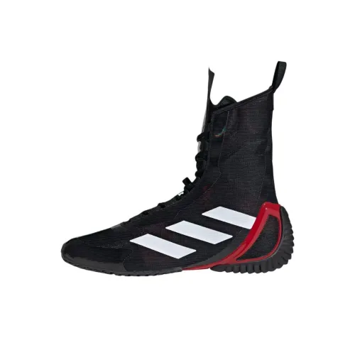 Adidas Speede противоскользящие устойчивые к истиранию высокие кроссовки для тренировок унисекс черно-белые-красные