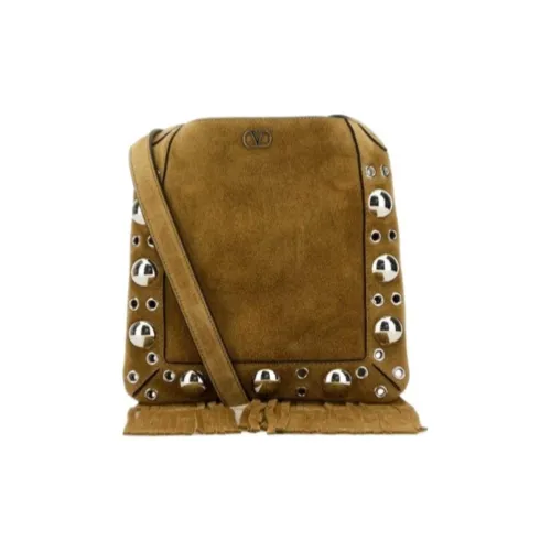 Valentino Замша Сумка через плечо Маленькая Женская Оливково-зеленая