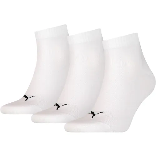 PUMA Lot DE 3 Paires DE CHAUSSETTES BASSES Unies ET Unisexes Ankle Socks Unisex 3 Pack White