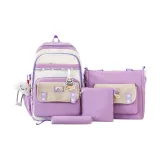 Фиолетовый комплект из 4 предметов + подвеска