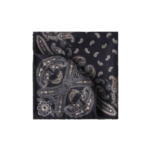 BRUNELLO CUCINELLI Шелковые шарфы Мужской Черный