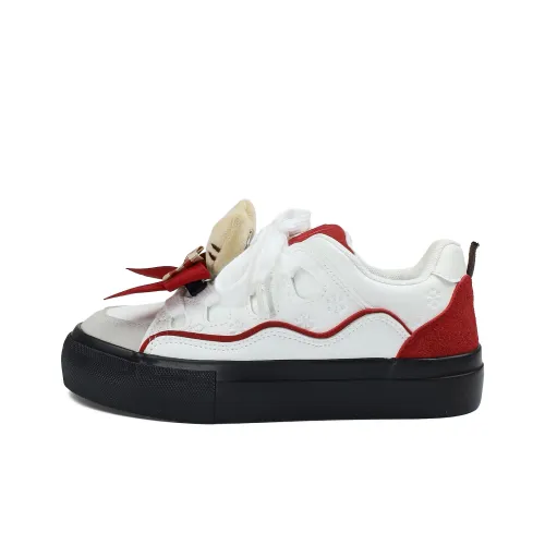 B10CROWN Slip-resistant Abrasion-resistant Lightweight Low-Top Skateboarding Shoes Women's Apple Red B10CROWN Противоскользящие Износостойкие Легкие Низкие Кроссовки для Скейтбординга Женские Яблоко Красный