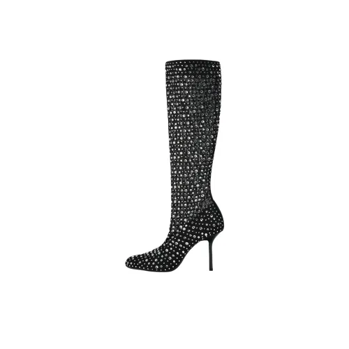 ZARA Женские высокие сапоги до колена, черные