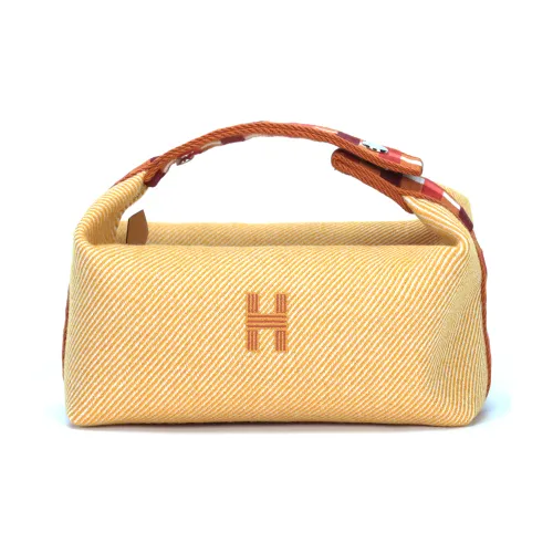 HERMES Невеста a Brac Шерсть Сумка для хранения Сумка для туалетных принадлежностей Маленькая Унисекс Светлый Рыжевато-коричневый