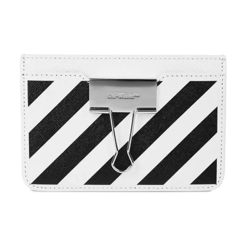 Off Белый Кожа Картхолдер Женская Белый Черный