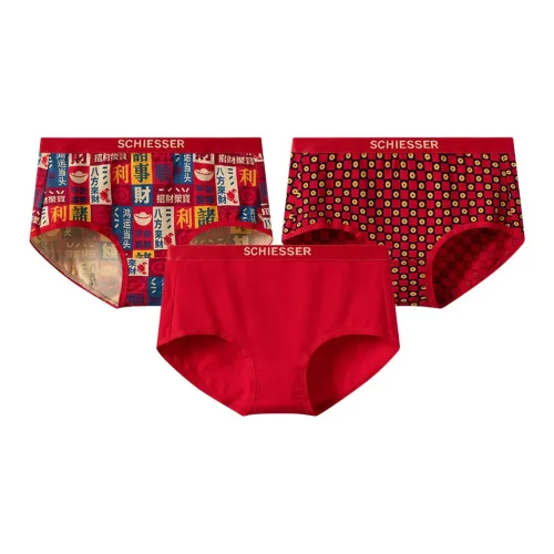 Shuya Женское нижнее белье 3 штуки красного цвета