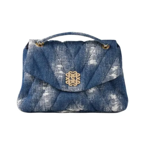 Sandro Ткань Сумка Большая Женская Джинсовая Синяя