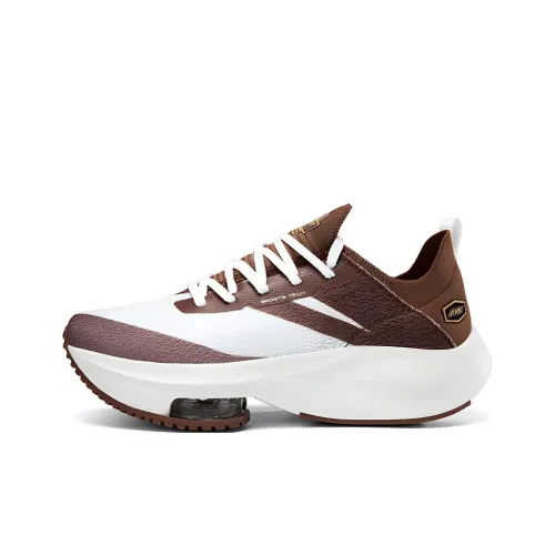 Kinglake Амортизация противоскользящее покрытие устойчивое к истиранию низкий топ воздушная подушка беговые кроссовки унисекс белый-коричневый