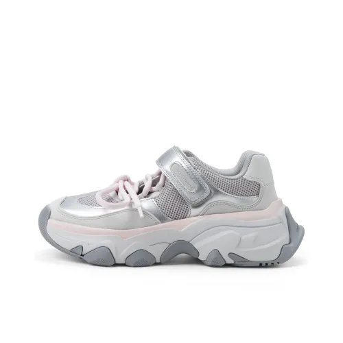 CHARLES KEITH Маленький Ck противоскользящие увеличивающие высоту низкие топы с подошвой 5 см женские светло-розовый светло-розовый