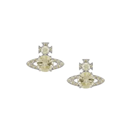 Vivienne Westwood Brass Stud Серьги Унисекс Груша Желтая Серебряная