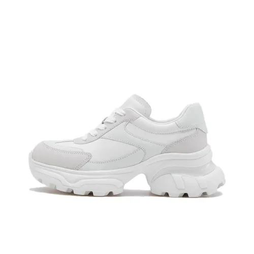 LE SAUNDA Высота Увеличивающие Низкие Кеды Женские Экрю+Серый Белый