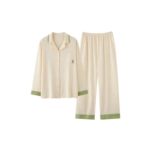 XIAFENYAN Пижамный комплект женский светло-желтый