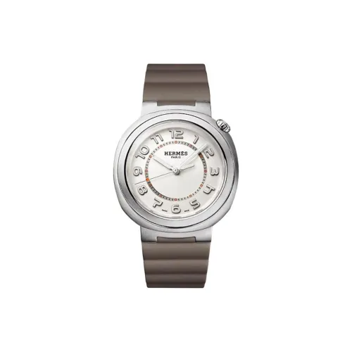 HERMES Женские часы Автоматический механический механизм Резиновый ремешок 36 мм Белый циферблат