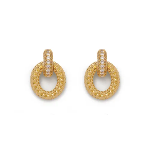 RSNY Серьги-гвоздики из меди с золотым покрытием женские