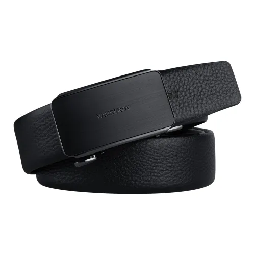 VAUSERDY Лицевая коровья кожа Модный тренд Для молодежи Универсальный Мужской Черный 3,5 см