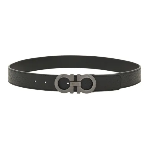 Ferragamo Ремни из коровьей кожи Мужской Черный Ширина 3,5 см