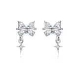 Серьги-клипсы с бантом и заостренной звездой