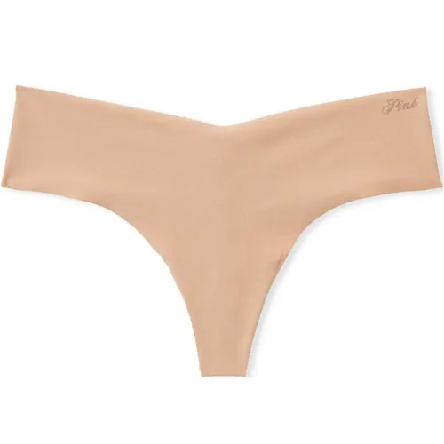 Victoria's Secret Розовый No Show Стринг PANTY Пралине Нижнее белье Женские 1 упаковка Молочные конфеты