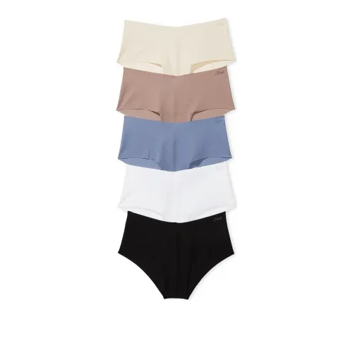 Victoria's Secret Розовый 5 пар No Show Cheeky ПЕНДЕКС Весна Базовый Нижнее белье Женские 5 пар Многоцветный