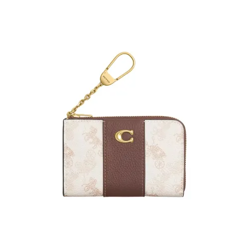 COACH Кожа Key Pouch Женские Латунный Plug Топ