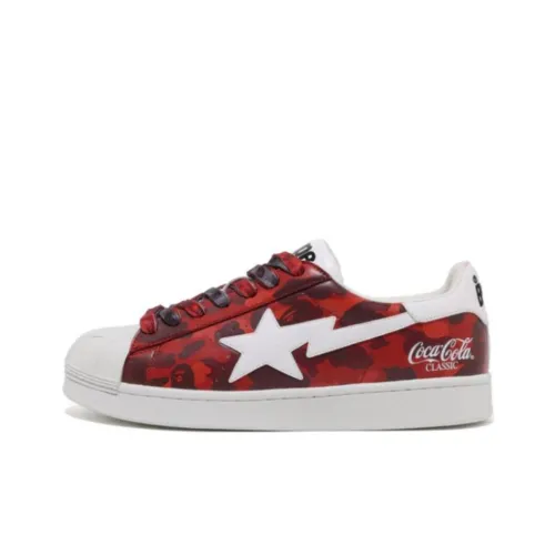 A BATHING APE Bape X Coca Cola Co Бренд Черепа Низкие Кроссовки для скейтбординга Женские Красные