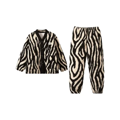 Fadaiqi Пижамный комплект женский черный зебра с принтом