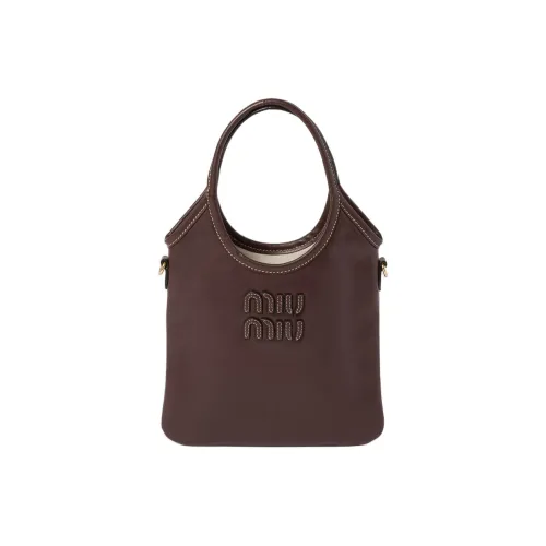 MIU MIU Ivy Корова Кожа Тоут Сумка Сумка для покупок Сумка Сумка через плечо Женская Цвет Briard