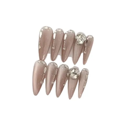 LIANJING [Liuguang]Ледяной Through Simple PILE Drill Боковая сторона Свет Кошка'S Eye Маленький Broken Патч WEARING Nail Art 30MM Овал