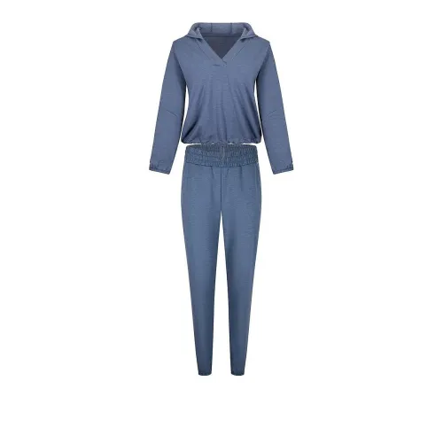 Victoria's Secret Розовый ADORE ME Lyrra Толстовка + Брюки Комплект CB Pajama Комплект Женский Синий