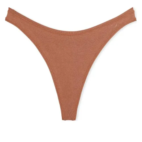 Victoria's Secret Розовый Хлопок HIGH Нога Стринг PANTY Карамель Нижнее белье Женские 1 Пачка Карамель