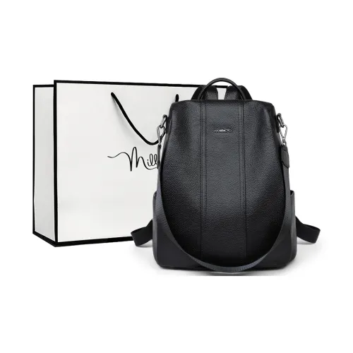 MILLIE'S Рюкзак из коровьей кожи сумка через плечо большой унисекс черный