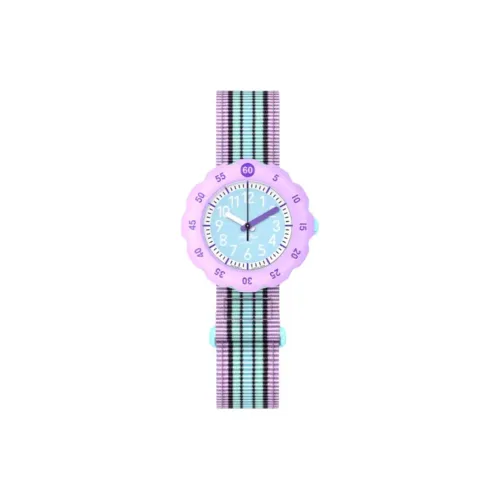 SWATCH Flik Flak Collection Кварцевый механизм Детские часы 34,75 мм Синий циферблат Пластиковый корпус Тканевый ремешок