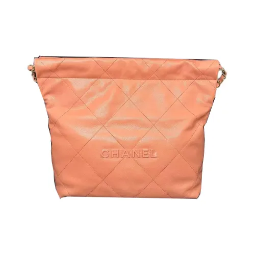 CHANEL 22Bag с рельефной телячьей кожей одна плечевая сумка женская кораллового цвета