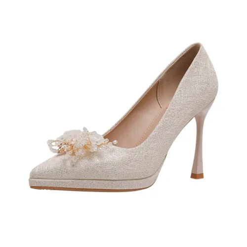 Lanza Узкий каблук Высокие каблуки Женские Шампанское
