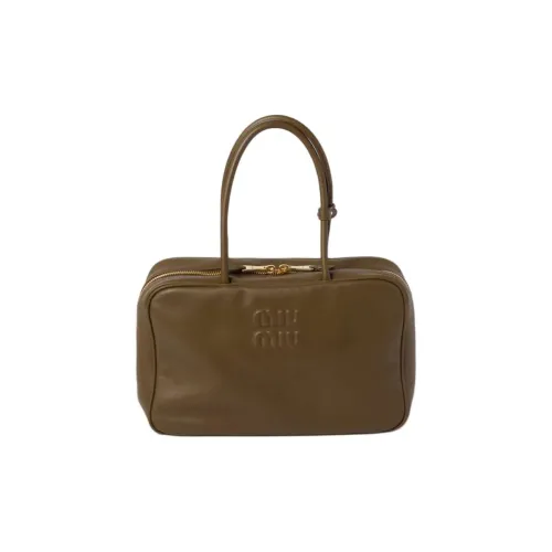 MIU MIU Beau Телячья кожа Сумка для боулинга Сумка на плечо Сумка Большая Женская Тундровый