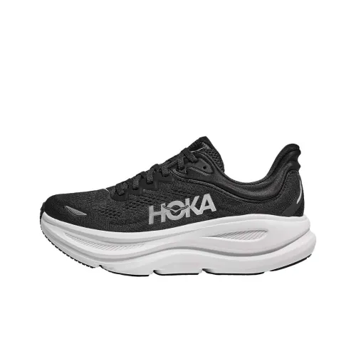 HOKA ONE ONE Bondi 9 Slip-on Устойчивый к истиранию Низкий Топ Повседневные Беговые кроссовки Мужские Черные