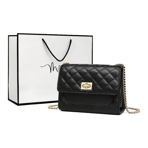 MILLIE'S Корова Кожа Подмышка Маленькая Квадратная Сумка Сумка через плечо Стандартная Женская Черная