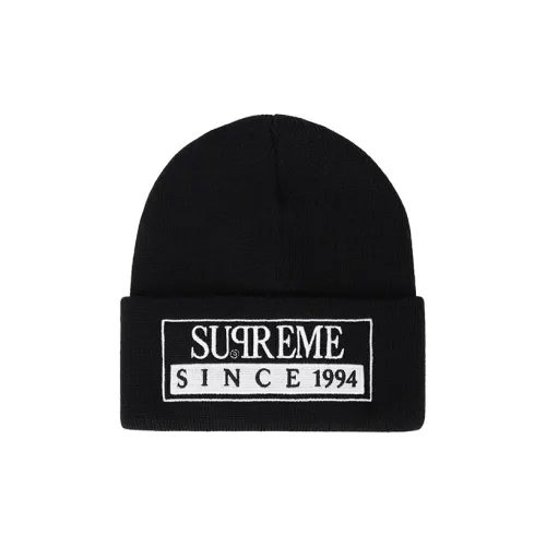 Supreme Acrylic Beanies Unisex Black Supreme Акриловые Шапки-бини Унисекс Черный