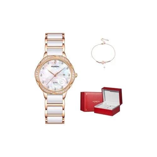 ROSDN Flower Fairy Series Кварцевый механизм Керамика Ремешок Часы Женские Жемчужная раковина Циферблат