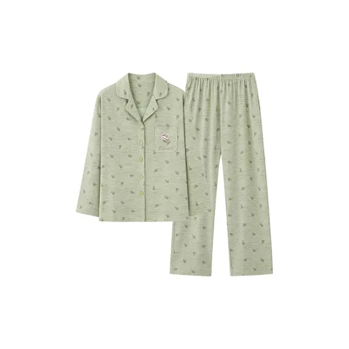 XIAFENYAN Пижамный комплект женский зеленый