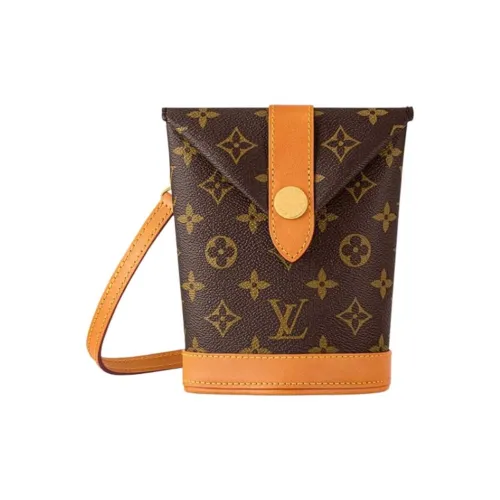 LOUIS VUITTON ENVELOPE POUCH Покрытый холст Конверт Сумка Сумка через плечо Сумка на плечо Мужская Коричневая