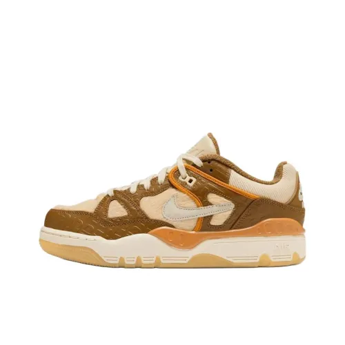 Nigo Collaboration x Nike Air FORCE 3 Slip-Resistant Abrasion-Resistant Low-Top Skateboard Shoes Unisex Beige Brown