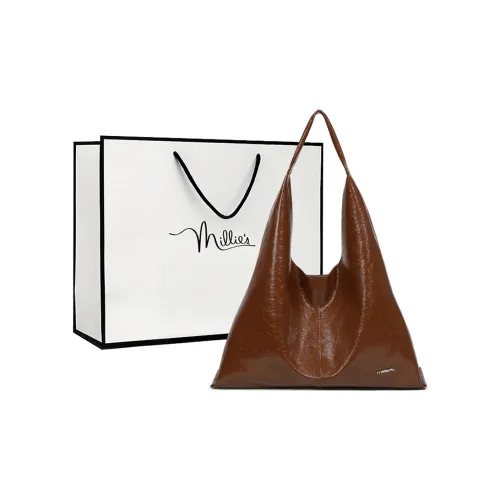 MILLIE'S Композитный материал Сумка-тоут Подмышечная Сумка на плечо Женская Коричневая