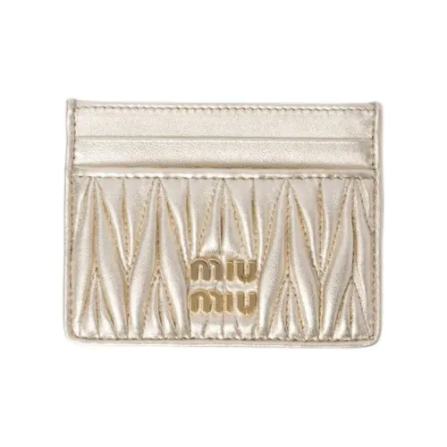 MIU MIU Matelassé Кожа Картхолдер Женские Желтый Лимонит