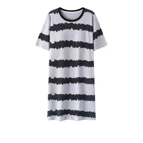 OEING Ночная сорочка Женская Светло-фиолетовая Полосы