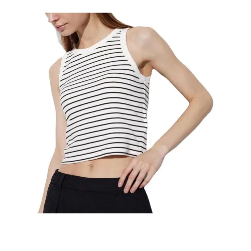 UNIQLO Майка Женская Белая Полосы